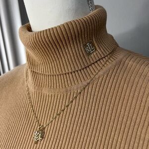 Ralph Lauren Tan Ribbed Turtleneck
